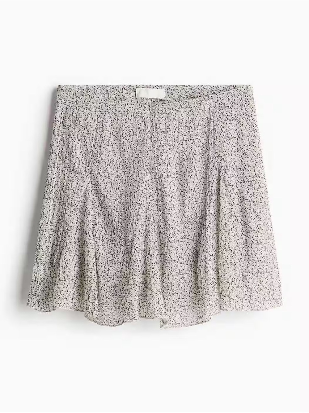 H&M Floral/ Dot Pleated Mini Skirt - White and Black